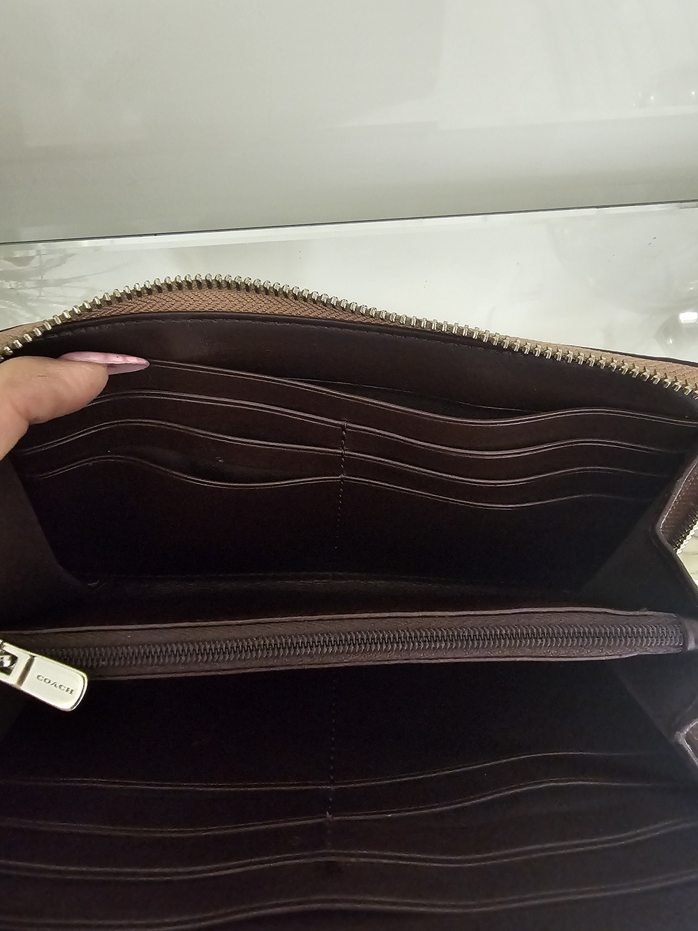 Coach Blush Pink Embossed Leather Satchel with Chain And Wallet - Picture 10 of 11